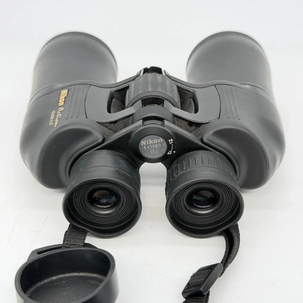Nikon Action 10x50 6.5 Binoculars with Case and Strap Black Good Condition